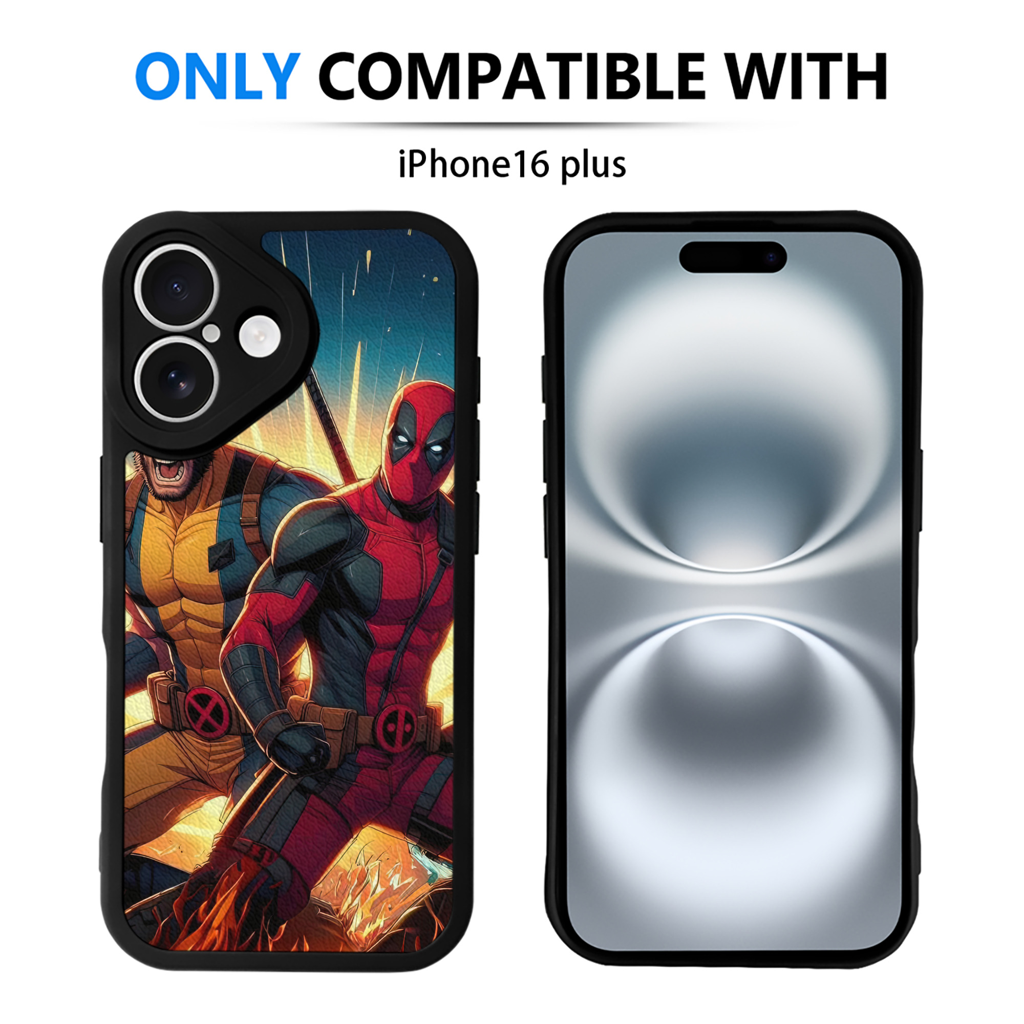 （画像用） Deadpool デッドプール 【iPhone 16シリーズ対応】シリコンスマホケース（レザー調） 材質：シリコン